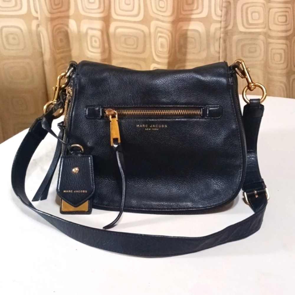 Marc Jacobs Recruit Crossbody Black Pebbled Leather
